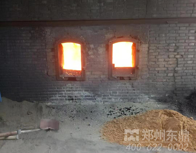 煤泥烘干机点火现场